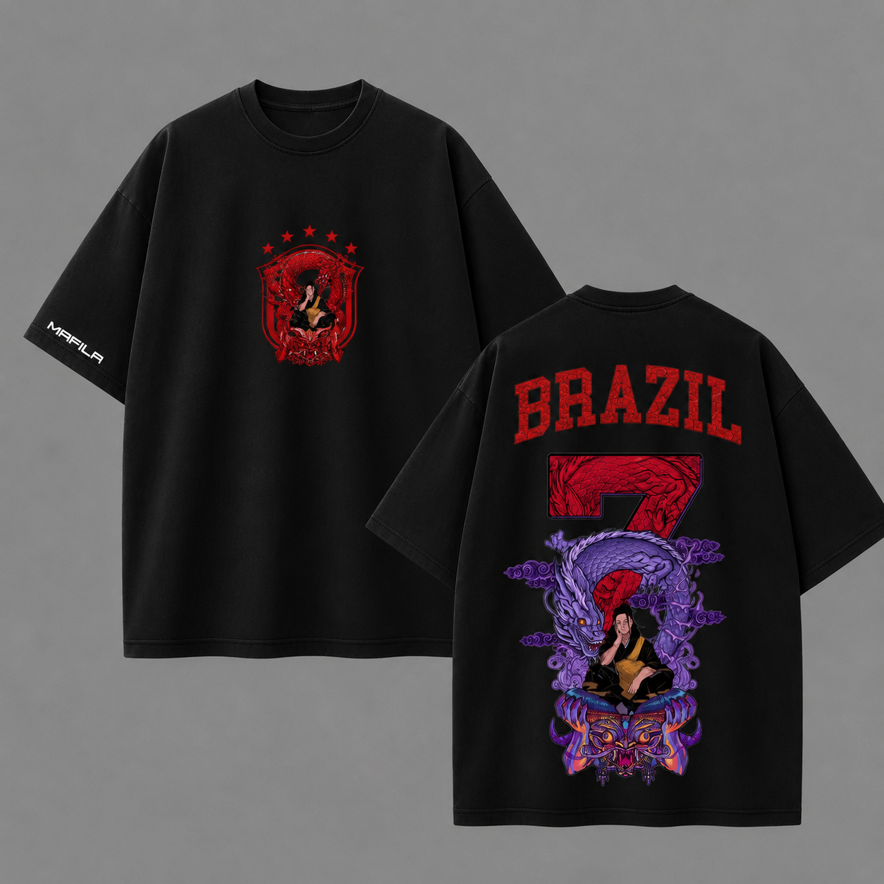 Camiseta Oversized kenjaku 7 jujutsu kaisen – Edição Especial