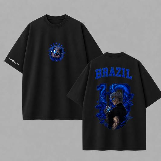 Camiseta satoro gojo Brazil 10 Oversized – Edição Anime Street